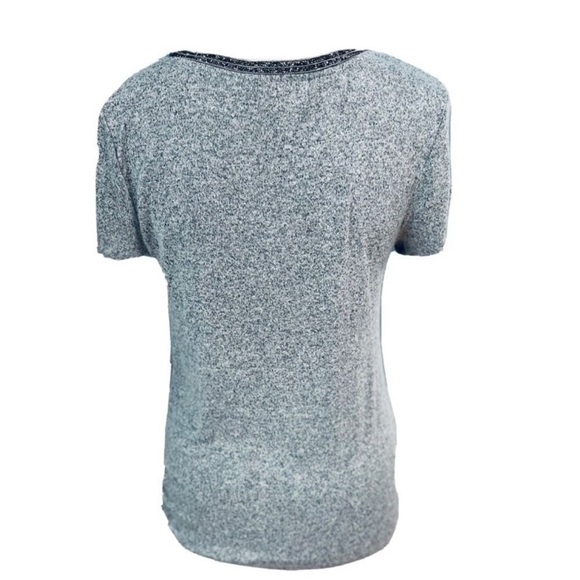 JLO Jennifer Lopez Embellished Bling V Neck Collar short sleeve shirt Top sz XS - Picture 4 of 6